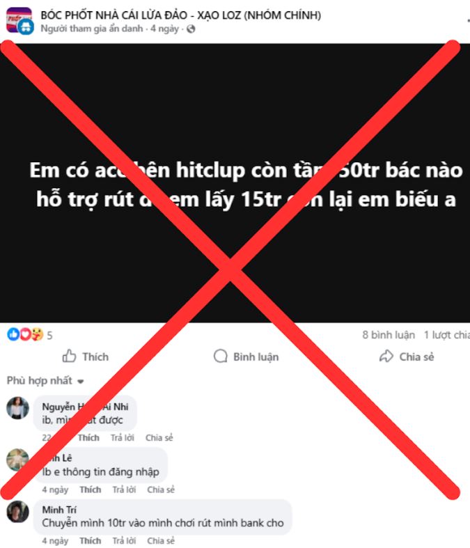  Hitclub cũng bị tài khoản nặc danh tố cáo vô căn cứ